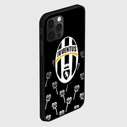 Чехол для iPhone 12 Pro Max Ювентус белые розы, цвет: 3D-черный — фото 2