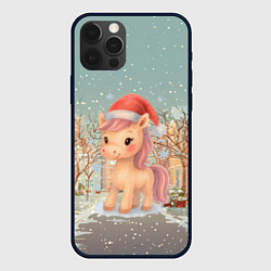 Чехол iPhone 12 Pro Max Маленькая новогодняя милая лошадка