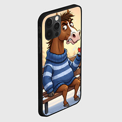 Чехол для iPhone 12 Pro Max Конь на лавочке, цвет: 3D-черный — фото 2