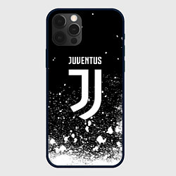Чехол для iPhone 12 Pro Max Ювентус всплеск белых красок, цвет: 3D-черный
