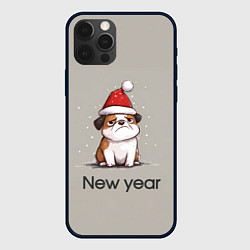Чехол для iPhone 12 Pro Max New year - милая собачка, цвет: 3D-черный