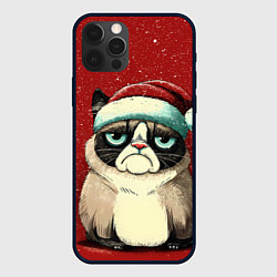 Чехол iPhone 12 Pro Max Грустный Новогодний мем котик