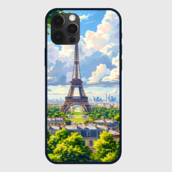 Чехол для iPhone 12 Pro Max Эйфелева башня в сердце Парижа, цвет: 3D-черный