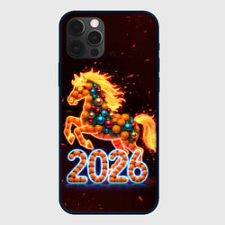 Чехол для iPhone 12 Pro Max Праздничная лошадь, цвет: 3D-черный