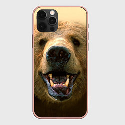 Чехол для iPhone 12 Pro Max Взгляд медведя, цвет: 3D-светло-розовый