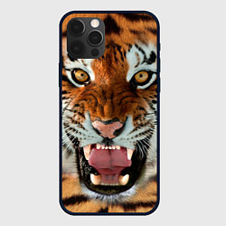 Чехол для iPhone 12 Pro Max Взгляд тигра, цвет: 3D-черный