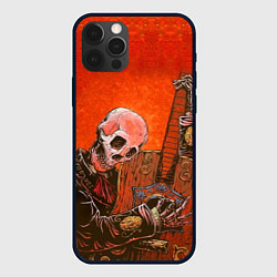 Чехол для iPhone 12 Pro Max Скелет с гитарой, цвет: 3D-черный