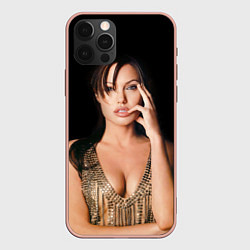 Чехол для iPhone 12 Pro Max Angelina Jolie, цвет: 3D-светло-розовый