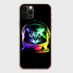 Чехол для iPhone 12 Pro Max Кот космонавт, цвет: 3D-светло-розовый