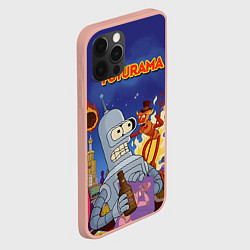 Чехол для iPhone 12 Pro Max Futurama Devil, цвет: 3D-светло-розовый — фото 2