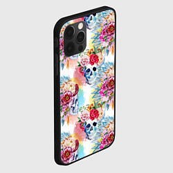 Чехол для iPhone 12 Pro Цветы и бабочки 5, цвет: 3D-черный — фото 2