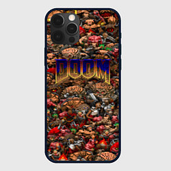 Чехол для iPhone 12 Pro DOOM: Pixel Monsters, цвет: 3D-черный