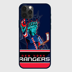 Чехол для iPhone 12 Pro New York Rangers, цвет: 3D-черный