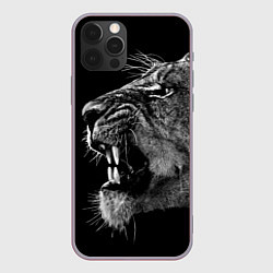 Чехол для iPhone 12 Pro Рык львицы, цвет: 3D-серый