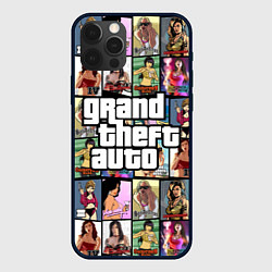 Чехол для iPhone 12 Pro GTA - все девушки персонажи, цвет: 3D-черный