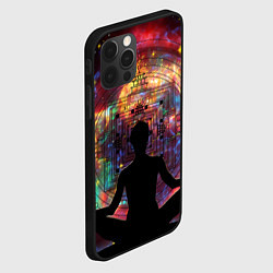 Чехол для iPhone 12 Pro Йога - мандала, цвет: 3D-черный — фото 2
