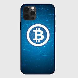 Чехол iPhone 12 Pro Bitcoin Blue