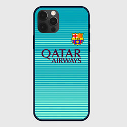 Чехол для iPhone 12 Pro Barcelona FC: Aqua, цвет: 3D-черный