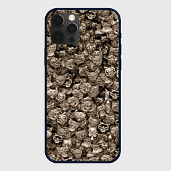 Чехол для iPhone 12 Pro Зомби котики, цвет: 3D-черный