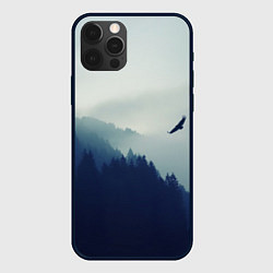 Чехол для iPhone 12 Pro Орел над Лесом, цвет: 3D-черный