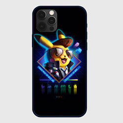 Чехол для iPhone 12 Pro Retro Pikachu, цвет: 3D-черный