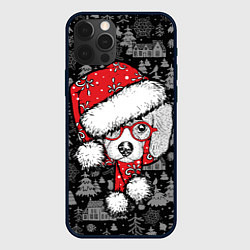Чехол iPhone 12 Pro Собака Санта