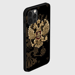 Чехол для iPhone 12 Pro Золотой Герб России, цвет: 3D-черный — фото 2