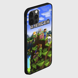 Чехол для iPhone 12 Pro Майнкрафт: Алексей, цвет: 3D-черный — фото 2