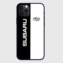 Чехол для iPhone 12 Pro Subaru B&W, цвет: 3D-черный