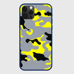 Чехол iPhone 12 Pro Yellow & Grey Camouflage