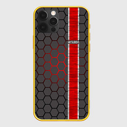 Чехол для iPhone 12 Pro Mitsubishi броня, цвет: 3D-желтый