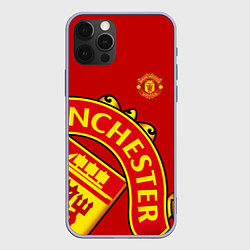 Чехол для iPhone 12 Pro FC Man United: Red Exclusive, цвет: 3D-светло-сиреневый