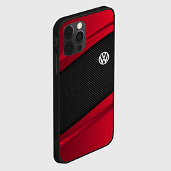 Чехол для iPhone 12 Pro Volkswagen: Red Sport, цвет: 3D-черный — фото 2