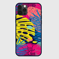 Чехол для iPhone 12 Pro Тропическая мода, цвет: 3D-черный