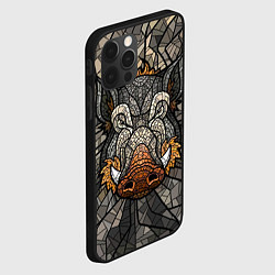 Чехол для iPhone 12 Pro Mosaic Pig, цвет: 3D-черный — фото 2