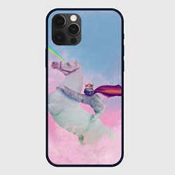 Чехол iPhone 12 Pro Ленивец король на единороге