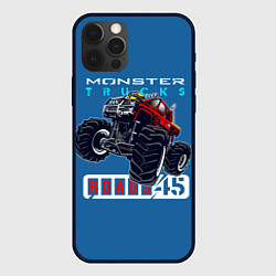 Чехол для iPhone 12 Pro Monster trucks, цвет: 3D-черный
