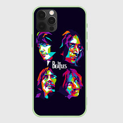 Чехол для iPhone 12 Pro The Beatles: Art Faces, цвет: 3D-салатовый