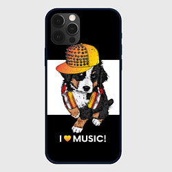 Чехол для iPhone 12 Pro I like music, цвет: 3D-черный