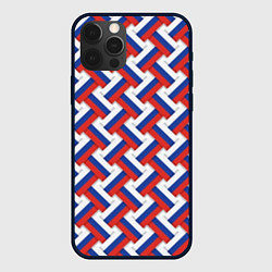 Чехол iPhone 12 Pro Российский триколор плетёнка