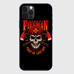 Чехол для iPhone 12 Pro Пожарный - эмблема, цвет: 3D-черный