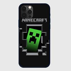 Чехол для iPhone 12 Pro Minecraft Creeper, цвет: 3D-черный