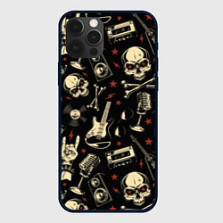Чехол iPhone 12 Pro Гранж с черепами