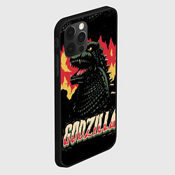 Чехол для iPhone 12 Pro Flame Godzilla, цвет: 3D-черный — фото 2