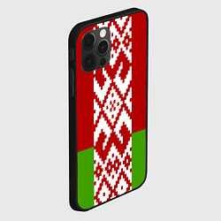 Чехол для iPhone 12 Pro Беларусь флаг, цвет: 3D-черный — фото 2