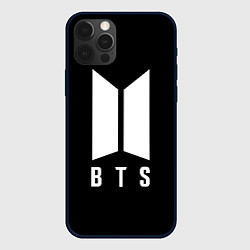 Чехол для iPhone 12 Pro BTS лого белое, цвет: 3D-черный