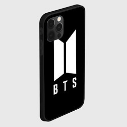 Чехол для iPhone 12 Pro BTS лого белое, цвет: 3D-черный — фото 2