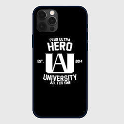 Чехол для iPhone 12 Pro My Hero Academia белый лого, цвет: 3D-черный