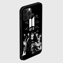 Чехол для iPhone 12 Pro BTS плакат с автографами, цвет: 3D-черный — фото 2