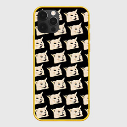 Чехол для iPhone 12 Pro Woman yelling at cat, цвет: 3D-желтый